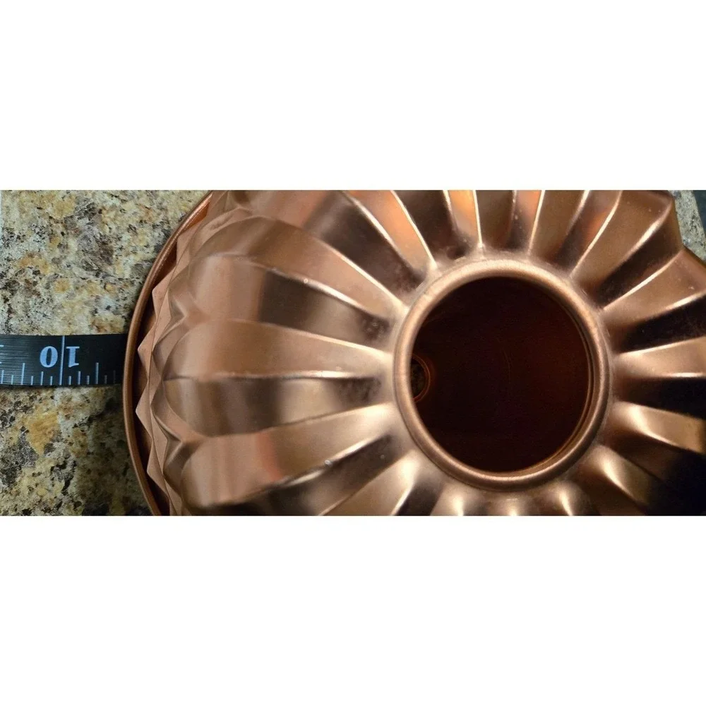Set of 2 Copper Metal Jelly Molds Fluted Scalloped Vintage Style